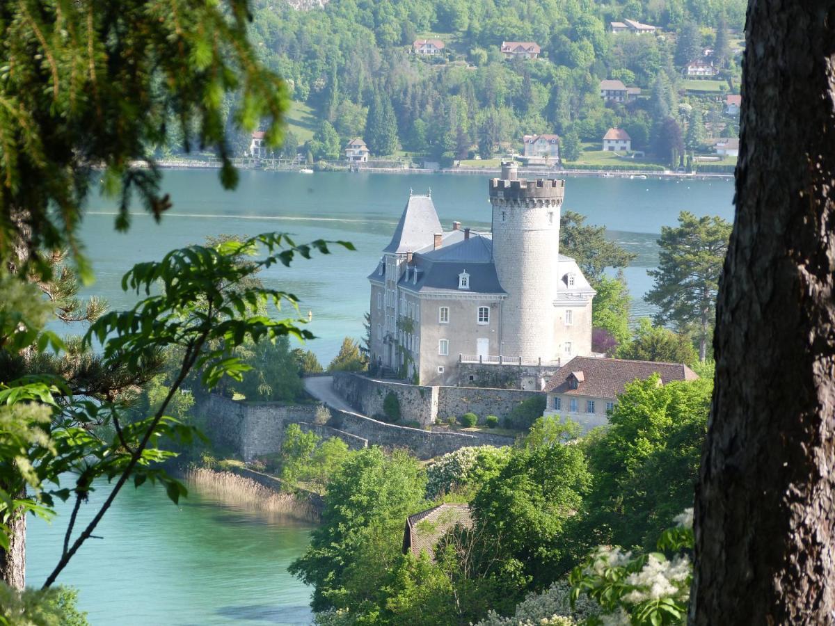 Logement atypique avec vue unique panoramique sur le lac d’Annecy, dans une résidence avec plage et ponton privée sur la commune de Duingt  Exterior foto